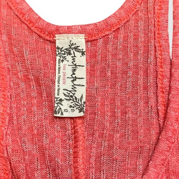 NTIMATELY FREE PEOPLE Women’s Coral Ribbed Wear Me Now Tank Top Size XS - Picture 5 of 8